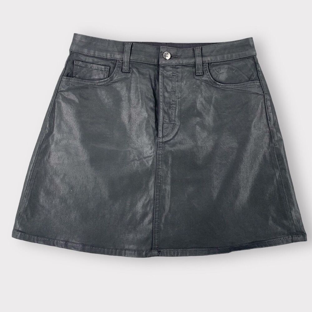 Joe’s Jeans Collection Mini Skirt Black Coated Denim 27